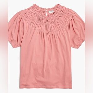 J. Crew Factory Circle Smocked Tee Blush Sz XS